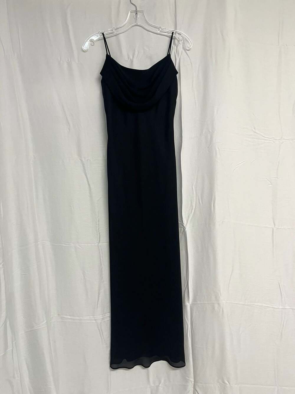 Onyx Nite Black Cowl Neck Formal Evening Dress Size 8